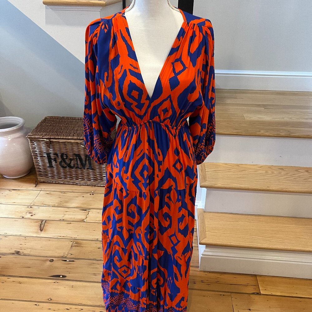 Up We Pop Orange and Blue Dress